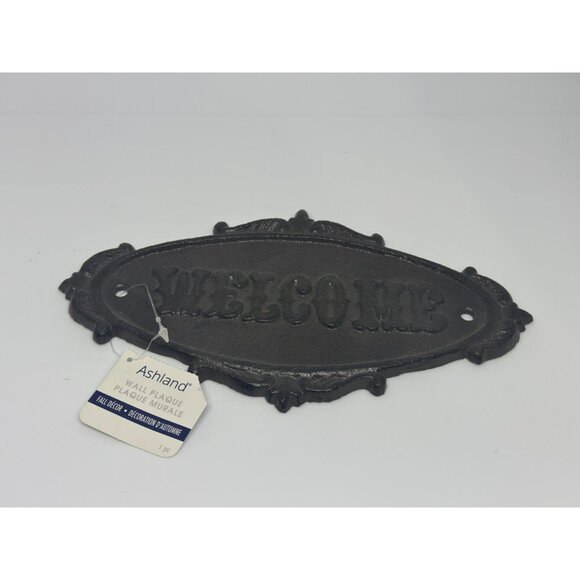 NWT Ashland Wall Plaque Welcome Sign Cast Iron Decor - Picture 1 of 5
